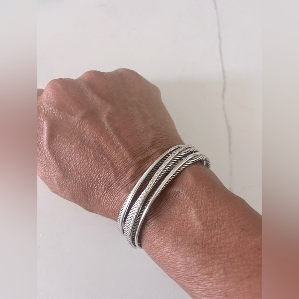David Yurman Crossover 4-Row Cuff With Diamonds - image 2